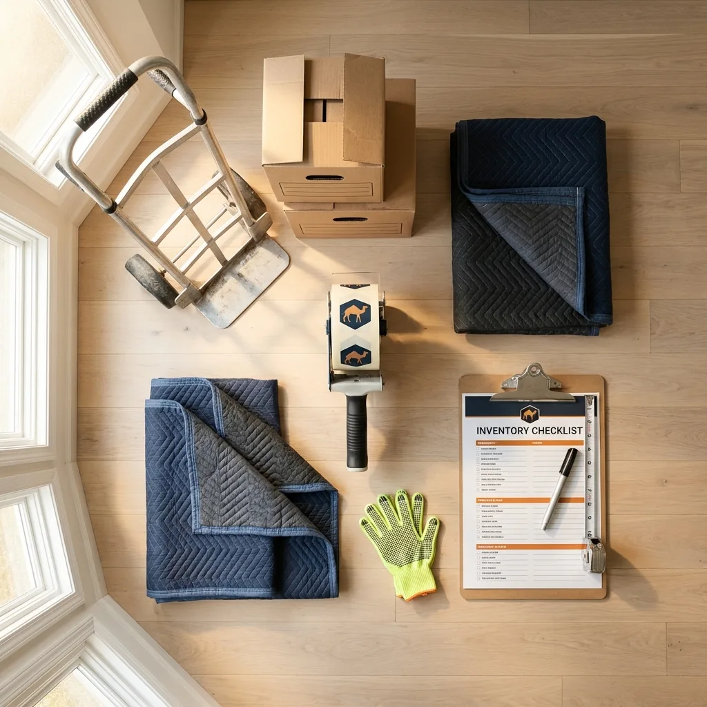 Professional moving supplies and packing materials layout for Hot Springs National Park residential relocations